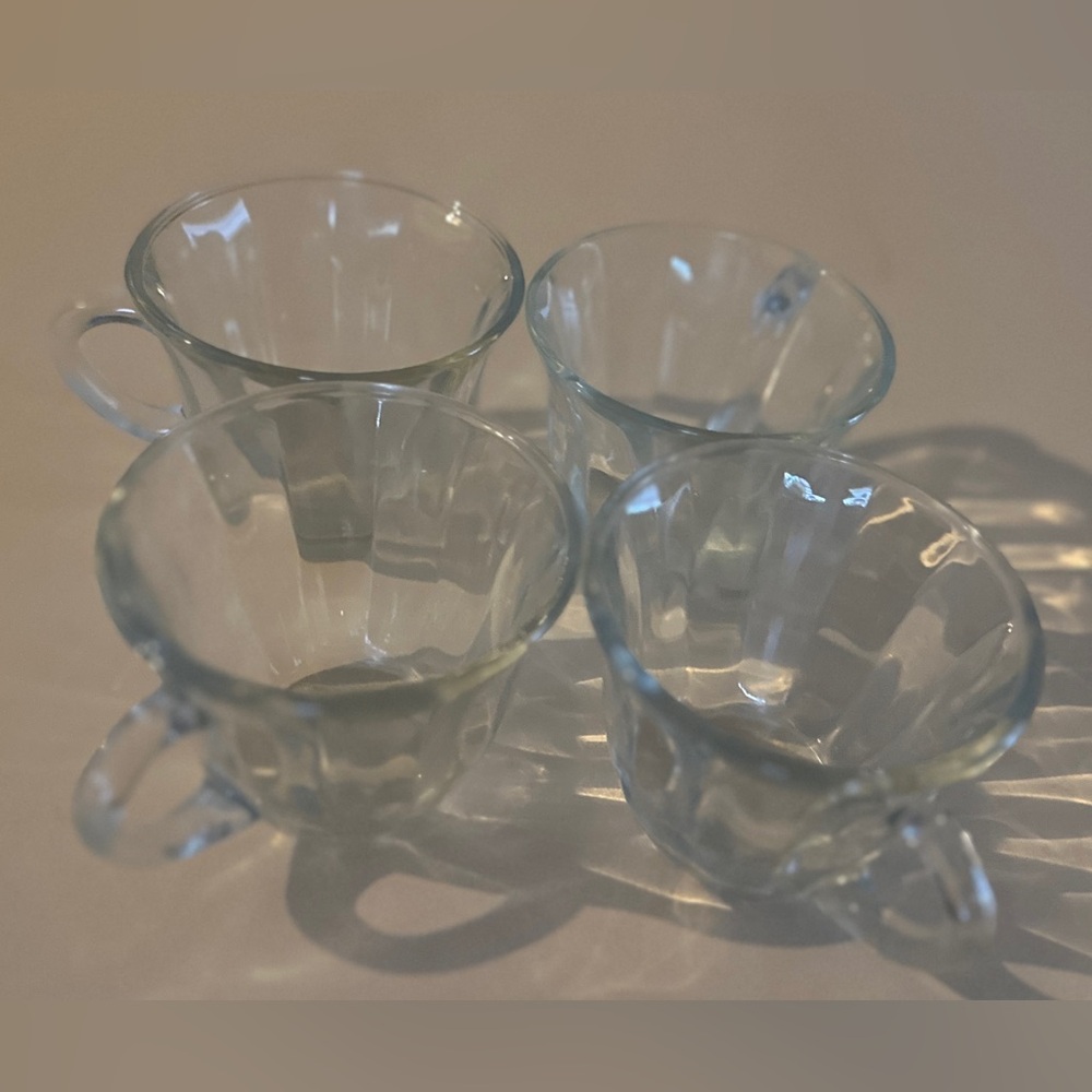 Vintage 1970s Tulip Inspired Punch Bowl Glasses (4) - Picture 3 of 7